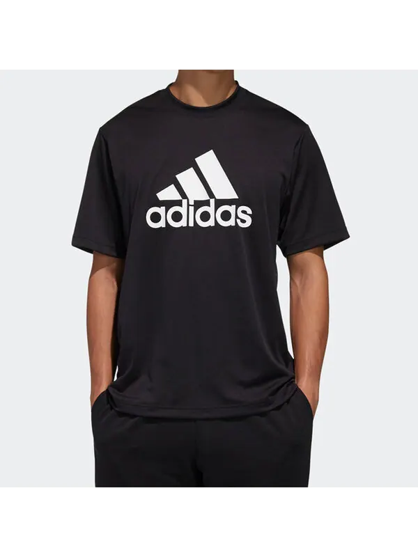 Футболка adidas Training Casual Sports Short Sleeve Black — изображение 3 из 4, черный