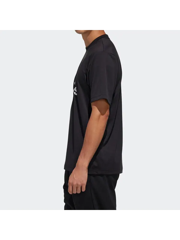 Футболка adidas Training Casual Sports Short Sleeve Black — изображение 4 из 4, черный