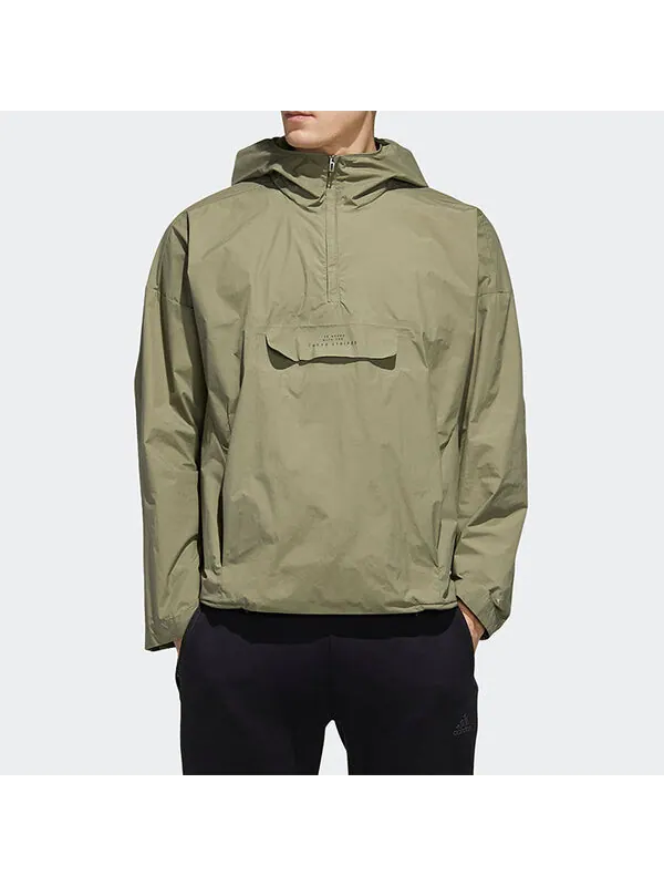 Куртка m tec anorak woven sports windproof breathable jacket green Adidas — изображение 3 из 4, зеленый