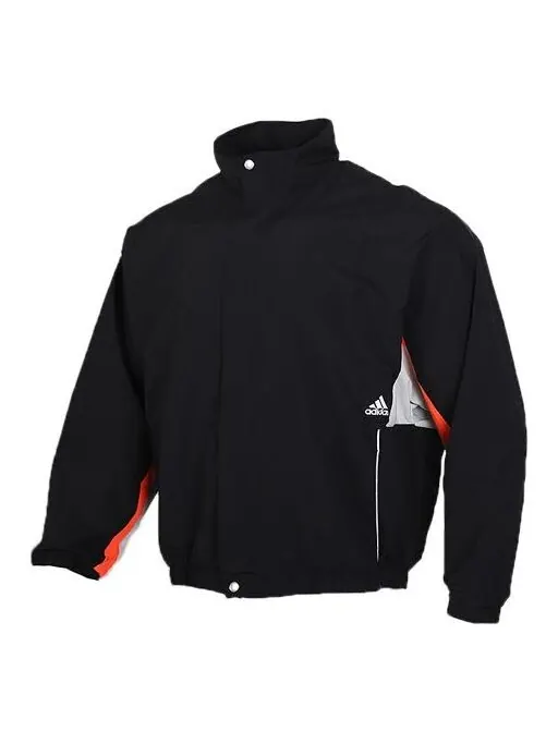 Куртка adidas Zipper Stand Collar Woven Jacket Black — изображение 1 из 4, черный