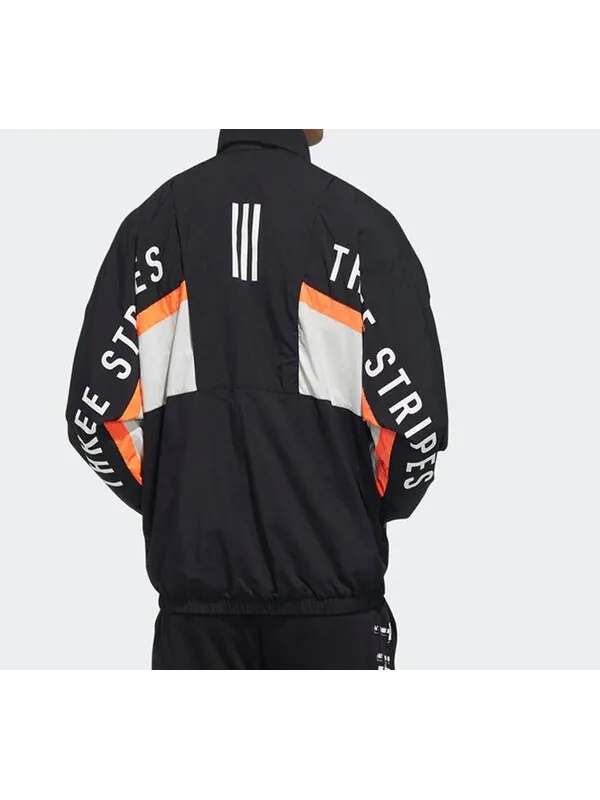 Куртка adidas Zipper Stand Collar Woven Jacket Black — изображение 4 из 4, черный