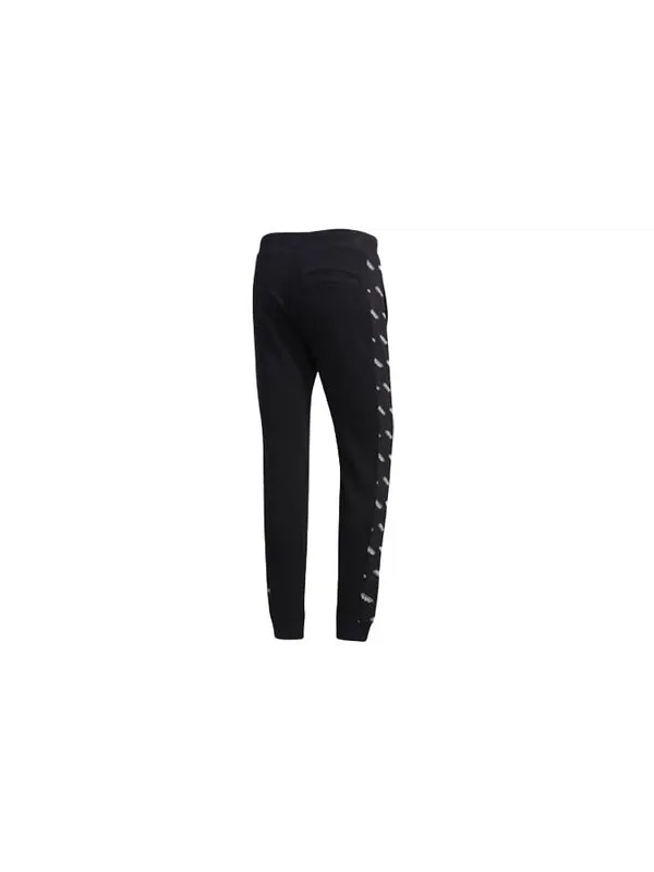 Спортивные штаны adidas Printing Splicing Knit Bundle Feet Sports Pants Black — изображение 2 из 4, черный