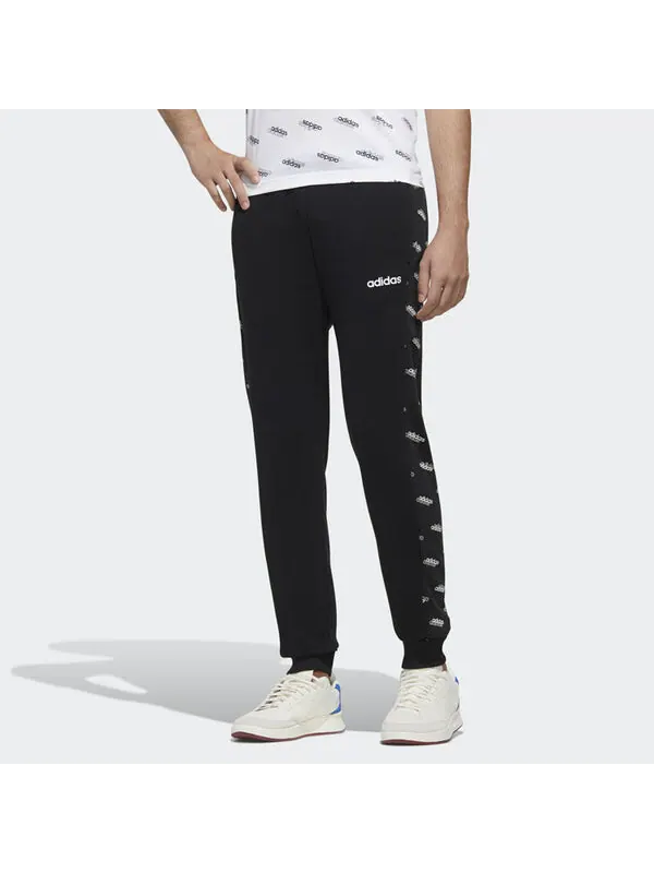 Спортивные штаны adidas Printing Splicing Knit Bundle Feet Sports Pants Black — изображение 3 из 4, черный