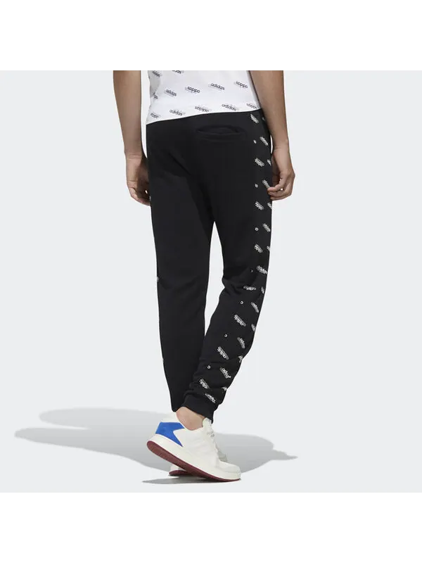 Спортивные штаны adidas Printing Splicing Knit Bundle Feet Sports Pants Black — изображение 4 из 4, черный