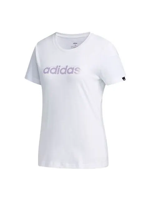 Футболка с логотипом и алфавитом, тренировочные спортивные с коротким рукавом, Adidas — изображение 1 из 4, белый