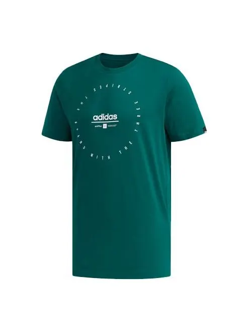 Футболка men's clock short sleeve college green t-shirt Adidas — изображение 1 из 4, зеленый