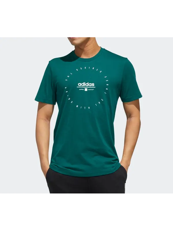 Футболка men's clock short sleeve college green t-shirt Adidas — изображение 3 из 4, зеленый