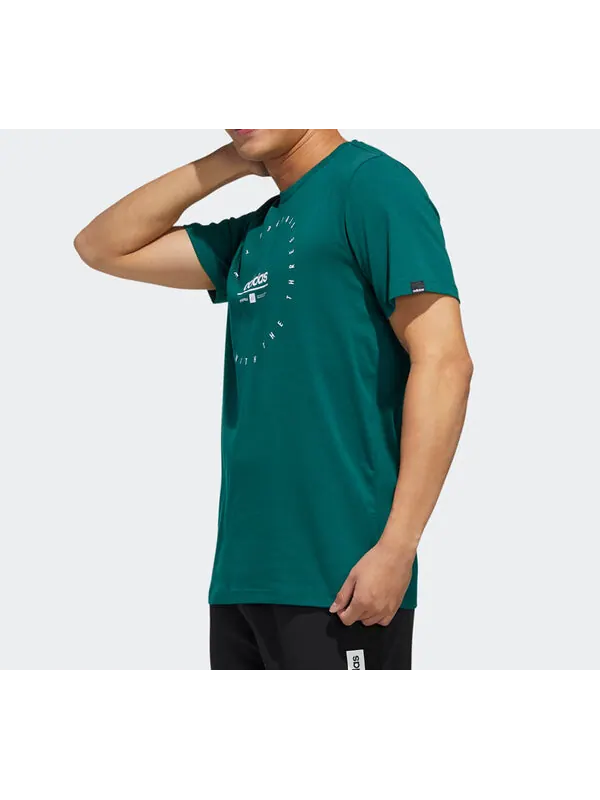 Футболка men's clock short sleeve college green t-shirt Adidas — изображение 4 из 4, зеленый