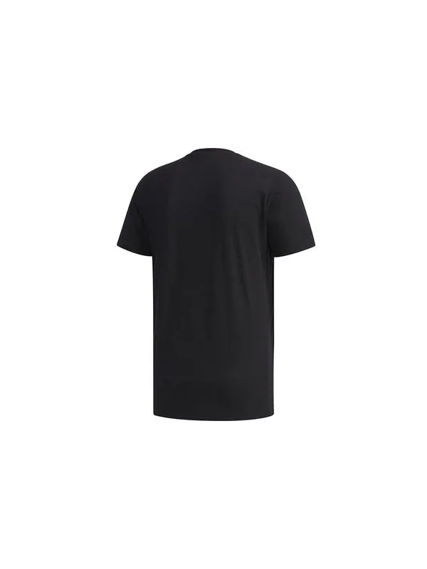 Футболка solid color round neck short sleeve pattern black Adidas — изображение 2 из 4, черный