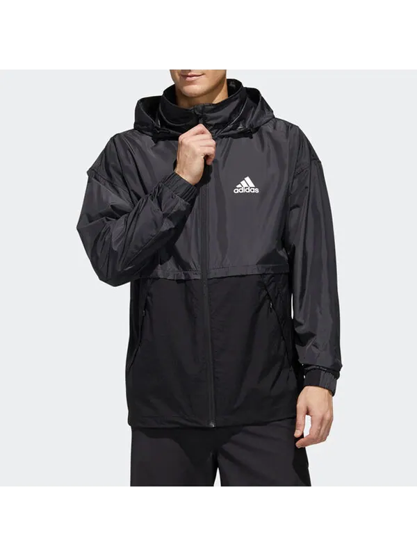 Куртка adidas Outdoor Splicing Causual Sports Jacket Male Black — изображение 3 из 4, черный