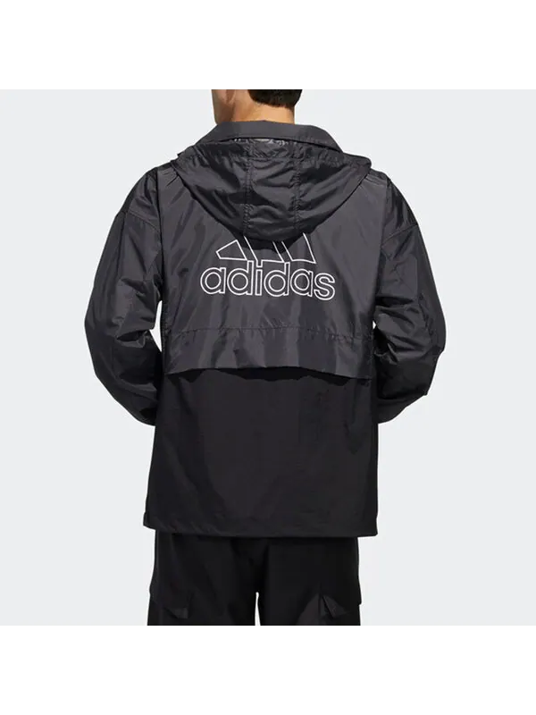Куртка adidas Outdoor Splicing Causual Sports Jacket Male Black — изображение 4 из 4, черный