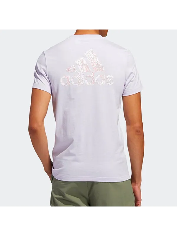 Футболка ss20 logo printing round neck short sleeve purple Adidas — изображение 4 из 4, светлый фиолетовый