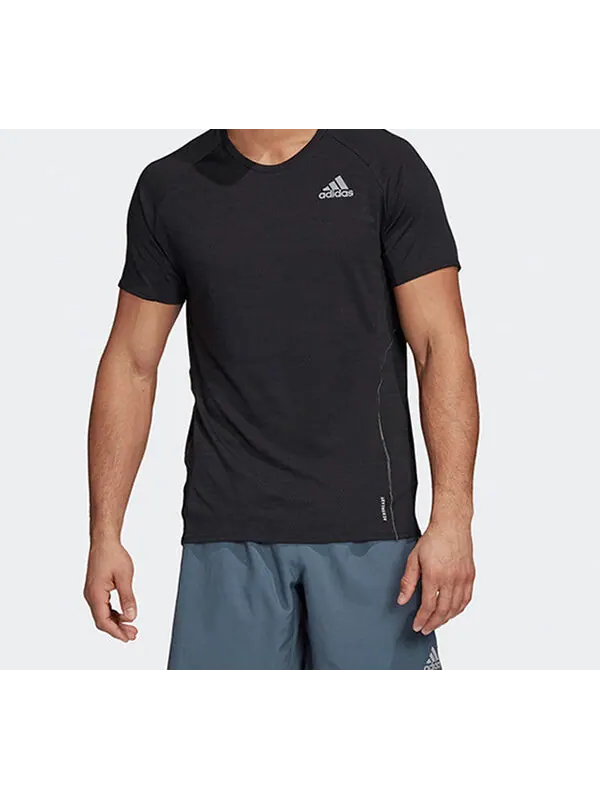 Футболка adidas Adi Runner Tee Running Sports Short Sleeve Black — изображение 3 из 4, черный