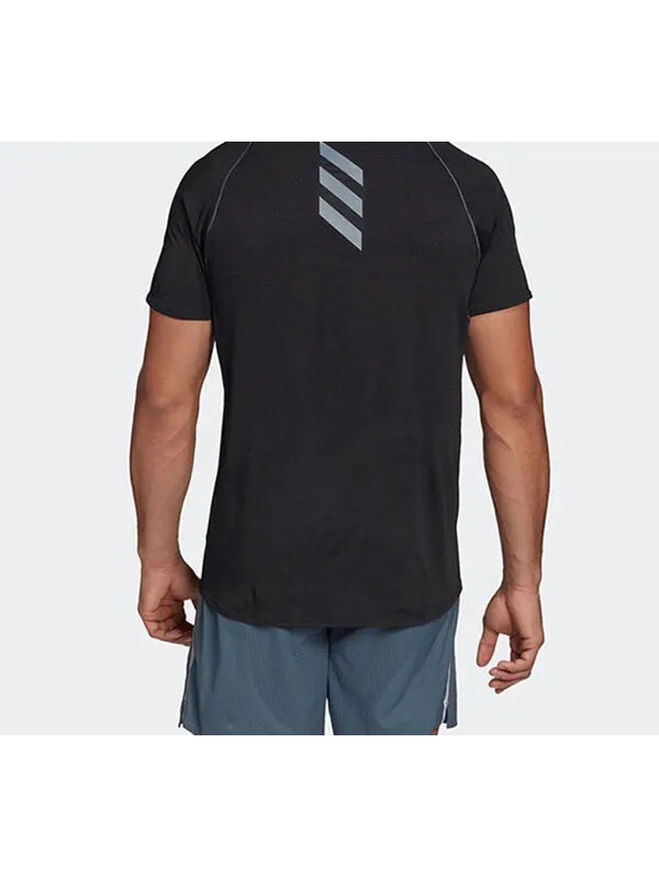 Футболка adidas Adi Runner Tee Running Sports Short Sleeve Black — изображение 4 из 4, черный