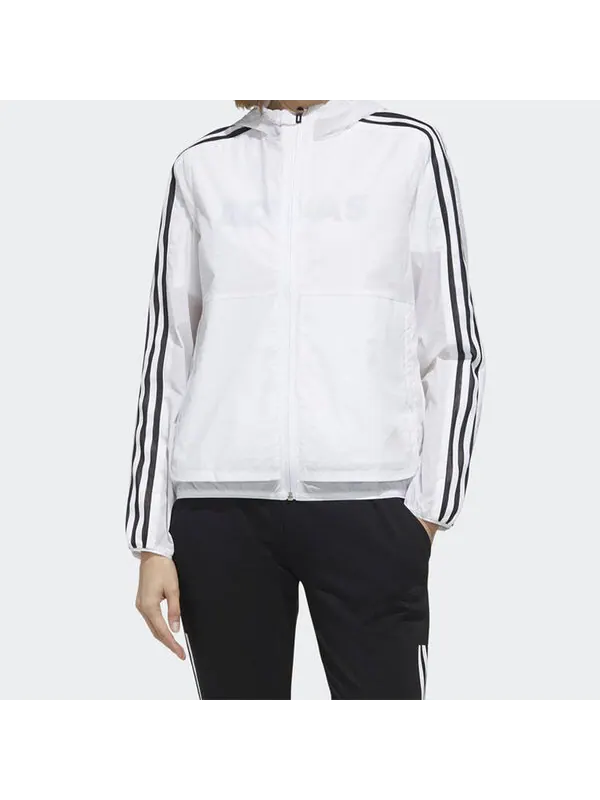 Куртка с капюшоном и принтом в три полоски Adidas — изображение 3 из 4, белый