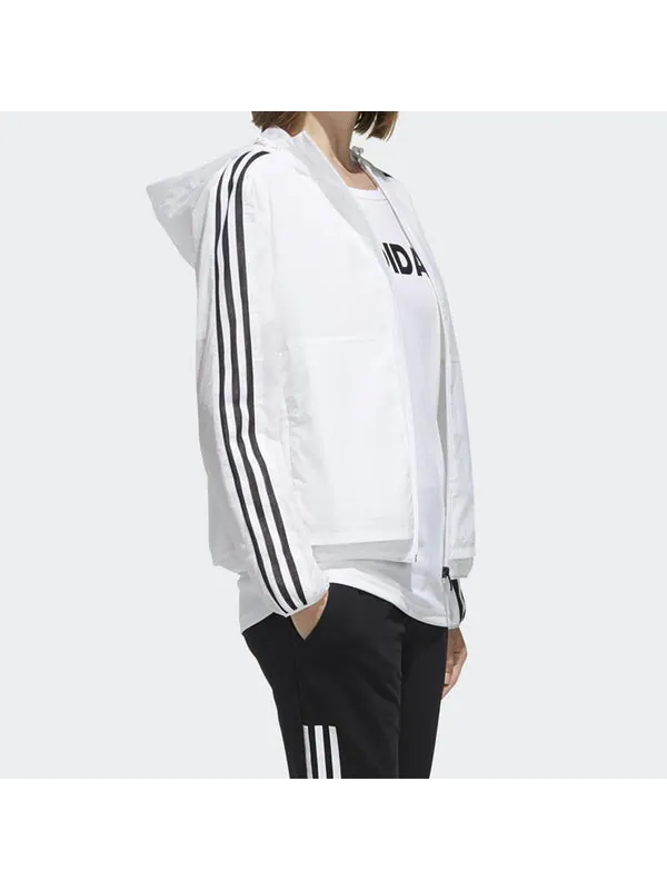 Куртка с капюшоном и принтом в три полоски Adidas — изображение 4 из 4, белый