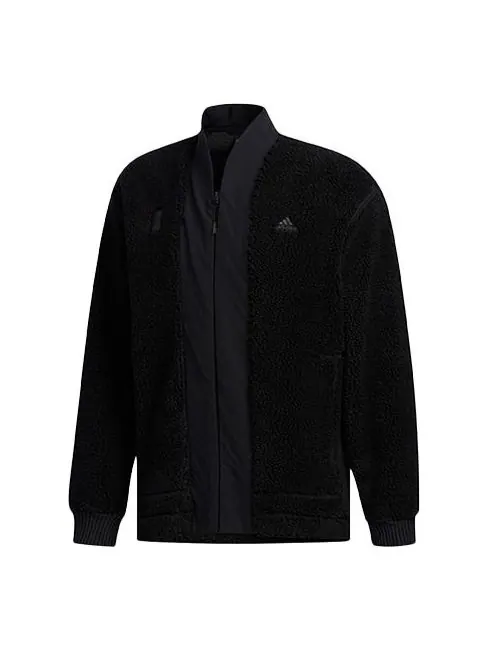 Куртка splicing polar fleece sports jacket black Adidas — изображение 1 из 4, черный
