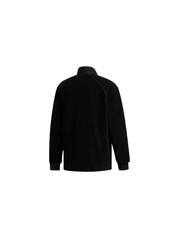 Куртка splicing polar fleece sports jacket black Adidas — изображение 2 из 4, черный