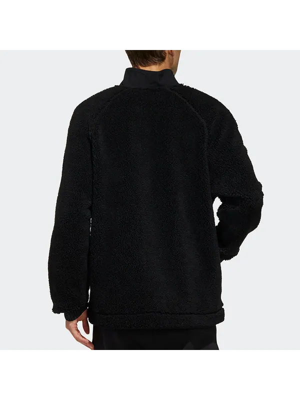 Куртка splicing polar fleece sports jacket black Adidas — изображение 4 из 4, черный