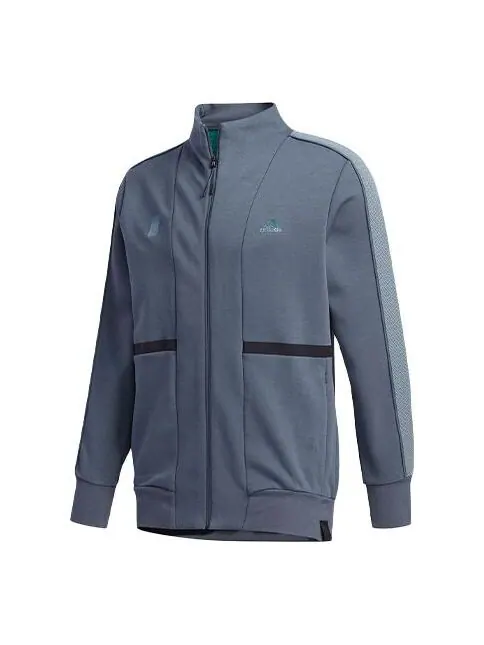 Куртка cozy sports stand collar jacket blue Adidas — изображение 1 из 4, синий