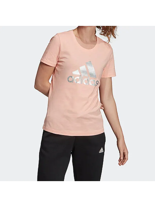 Футболка спортивная стильные с коротким рукавом розовые красные Adidas — изображение 3 из 4, красный