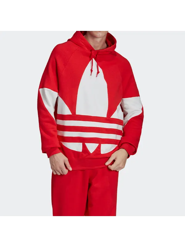Толстовка Men's adidas originals Hooded Drawstring Red — изображение 3 из 4, красный