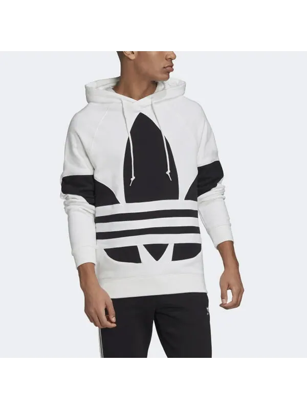 Толстовка men's originals large logo drawstring white Adidas — изображение 3 из 4, белый