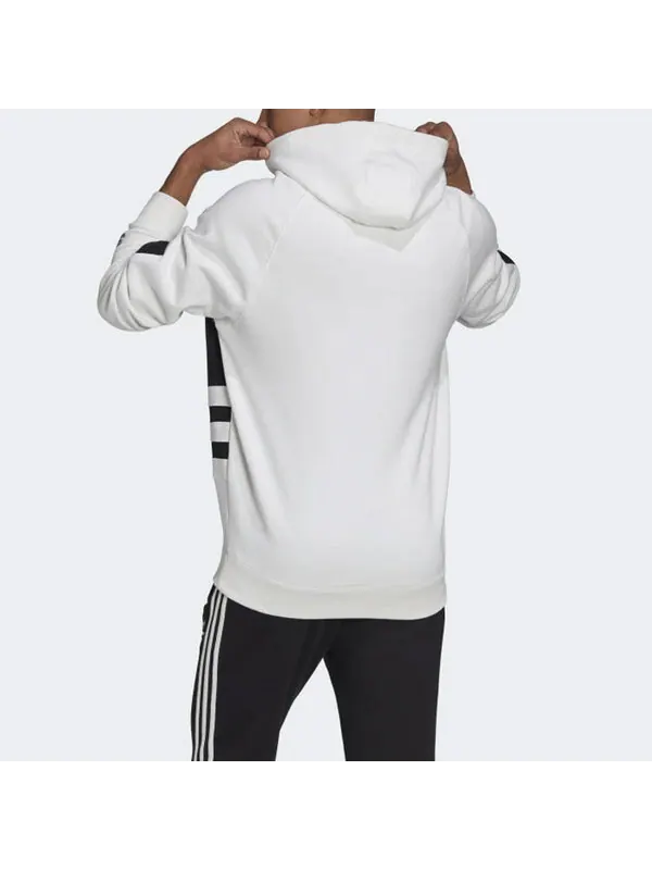 Толстовка men's originals large logo drawstring white Adidas — изображение 4 из 4, белый