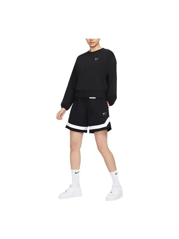 Шорты swoosh fly флисовые баскетбольные шорты азиатские размеры Nike — изображение 1 из 3, черный/белый