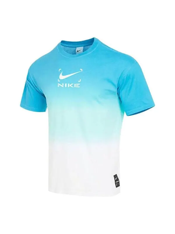 Футболка Nike Just Do It DRI-FIT Gradient Rendering T-Shirt 'Blue Green White' — изображение 1 из 4, синий/мульти