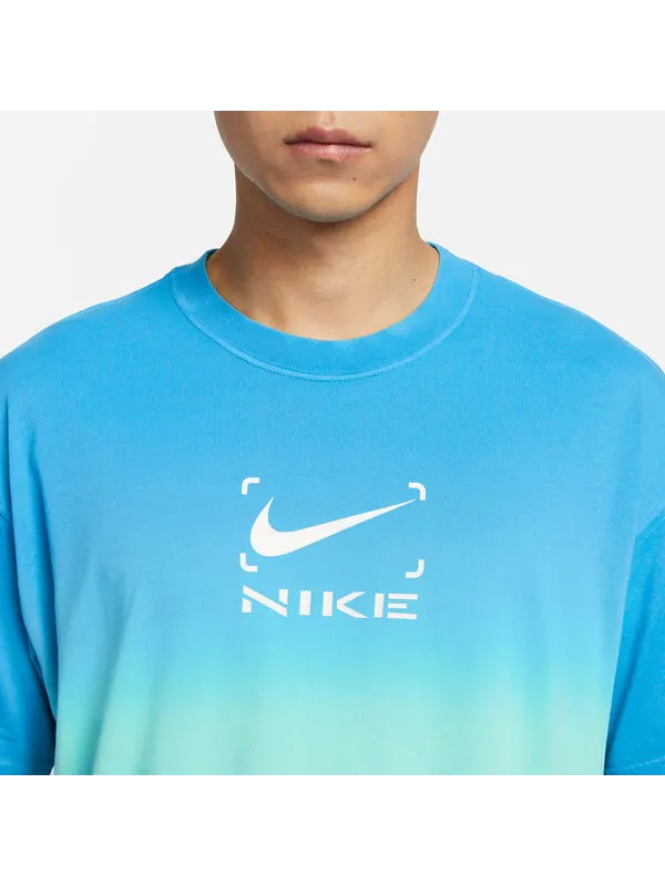 Футболка Nike Just Do It DRI-FIT Gradient Rendering T-Shirt 'Blue Green White' — изображение 2 из 4, синий/мульти