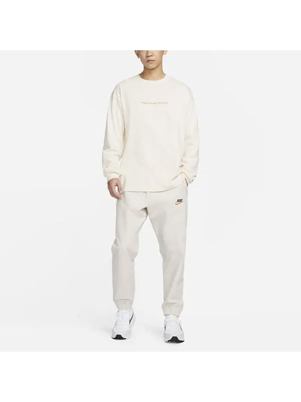 Футболка Nike Sportswear Nai-Ke Long Sleeve T-Shirt 'Beige' — изображение 3 из 3, бежевый/белый/мульти