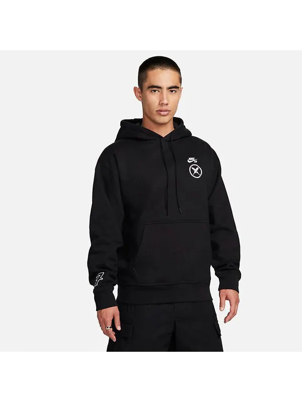 Толстовка Nike SB x Yuto Graphic Fleece Pullover Hoodie 'Black' — изображение 2 из 4, черный/белый