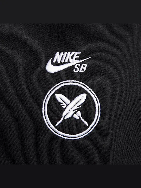 Толстовка Nike SB x Yuto Graphic Fleece Pullover Hoodie 'Black' — изображение 4 из 4, черный/белый