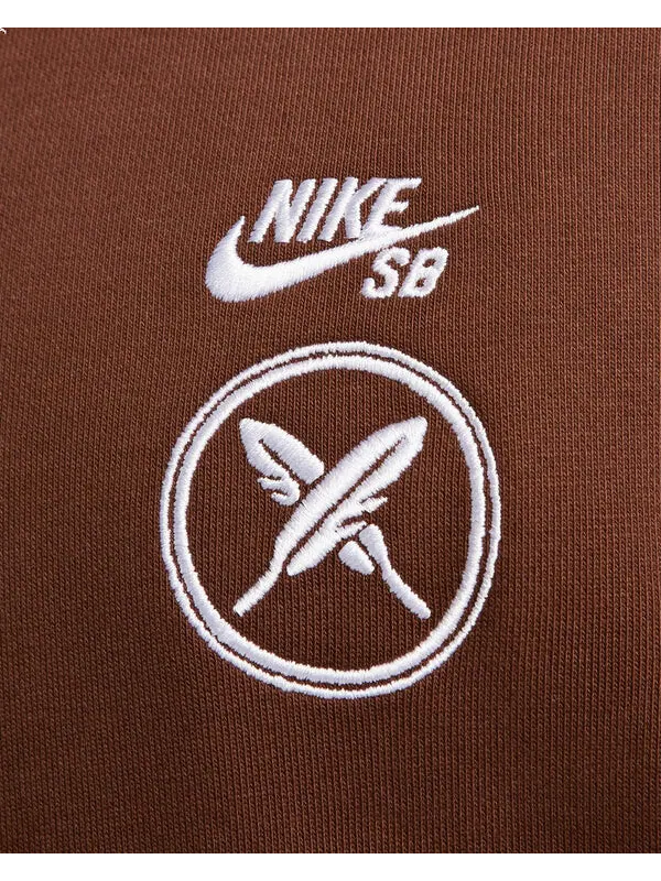 Толстовка Nike SB x Yuto Skateboard Fleece Pullover 'Brown' — изображение 2 из 3, коричневый/мульти
