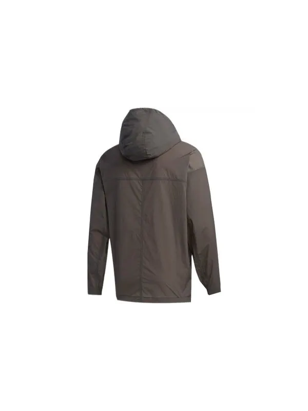 Куртка outdoor casual sports hooded jacket brown Adidas — изображение 2 из 4, коричневый