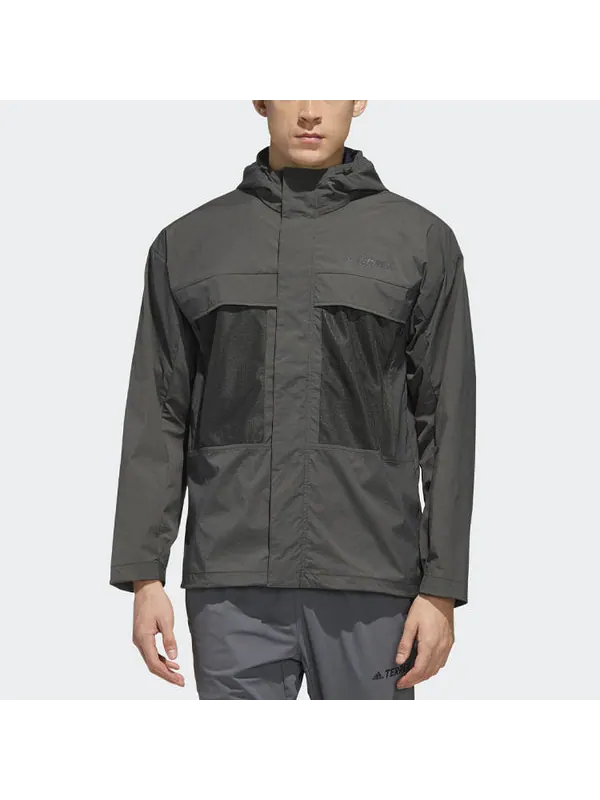 Куртка outdoor casual sports hooded jacket brown Adidas — изображение 3 из 4, коричневый