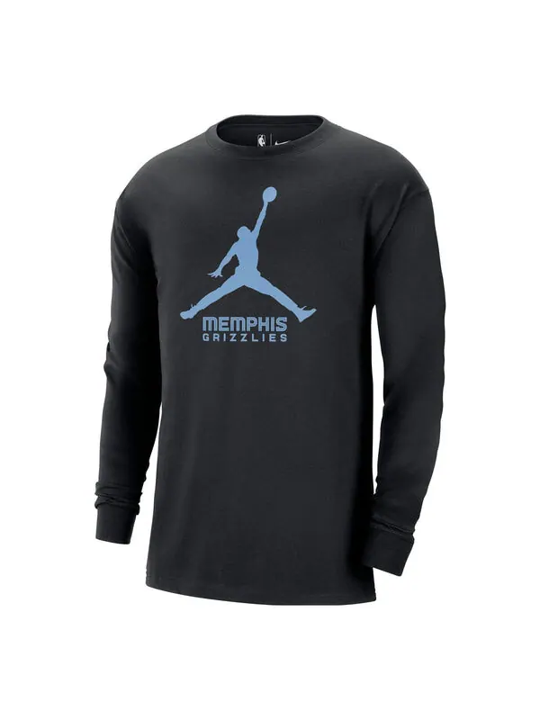 Футболка x nba memphis grizzlies essential футболка с длинным рукавом Air Jordan — изображение 1 из 1, черный/синий