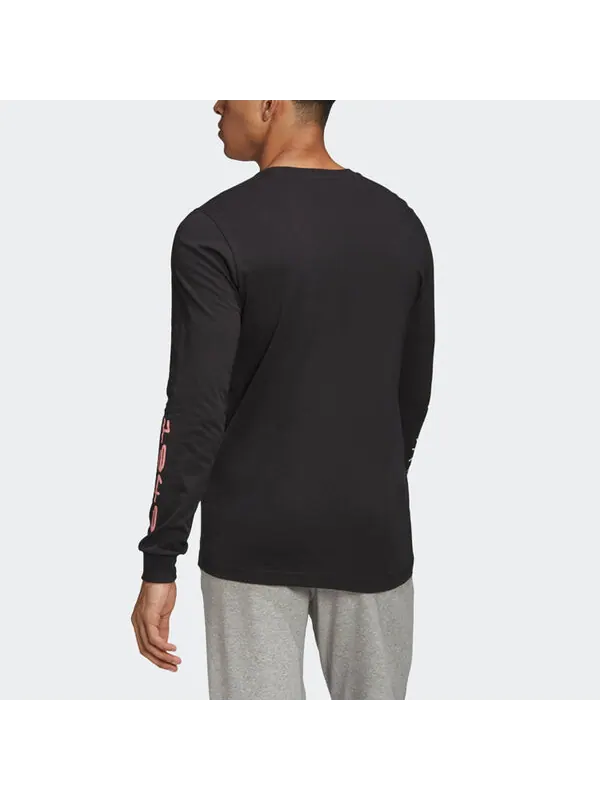Футболка graffiti printing sports round neck long sleeves black Adidas — изображение 4 из 4, черный