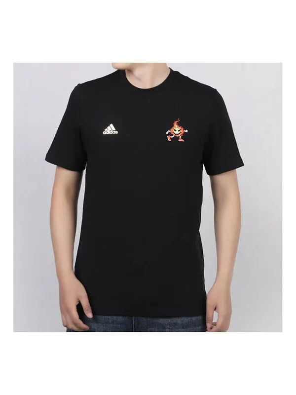 Футболка 8-bit embroid. round neck printing short sleeve black Adidas — изображение 1 из 2, черный