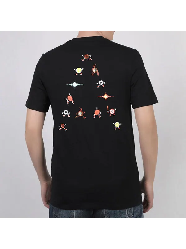 Футболка 8-bit embroid. round neck printing short sleeve black Adidas — изображение 2 из 2, черный