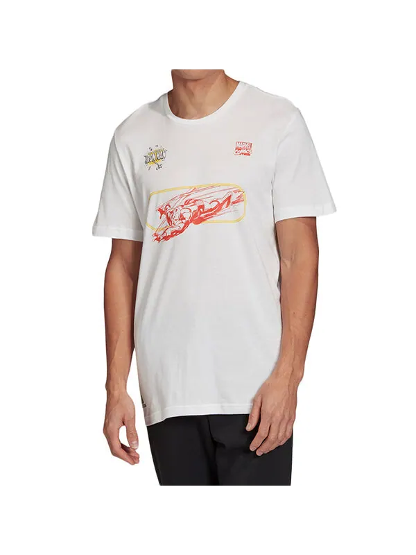 Футболка x marvel iron man short sleeve men's white Adidas — изображение 3 из 4, белый