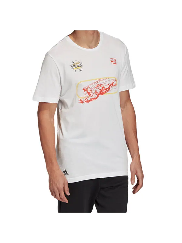 Футболка x marvel iron man short sleeve men's white Adidas — изображение 4 из 4, белый
