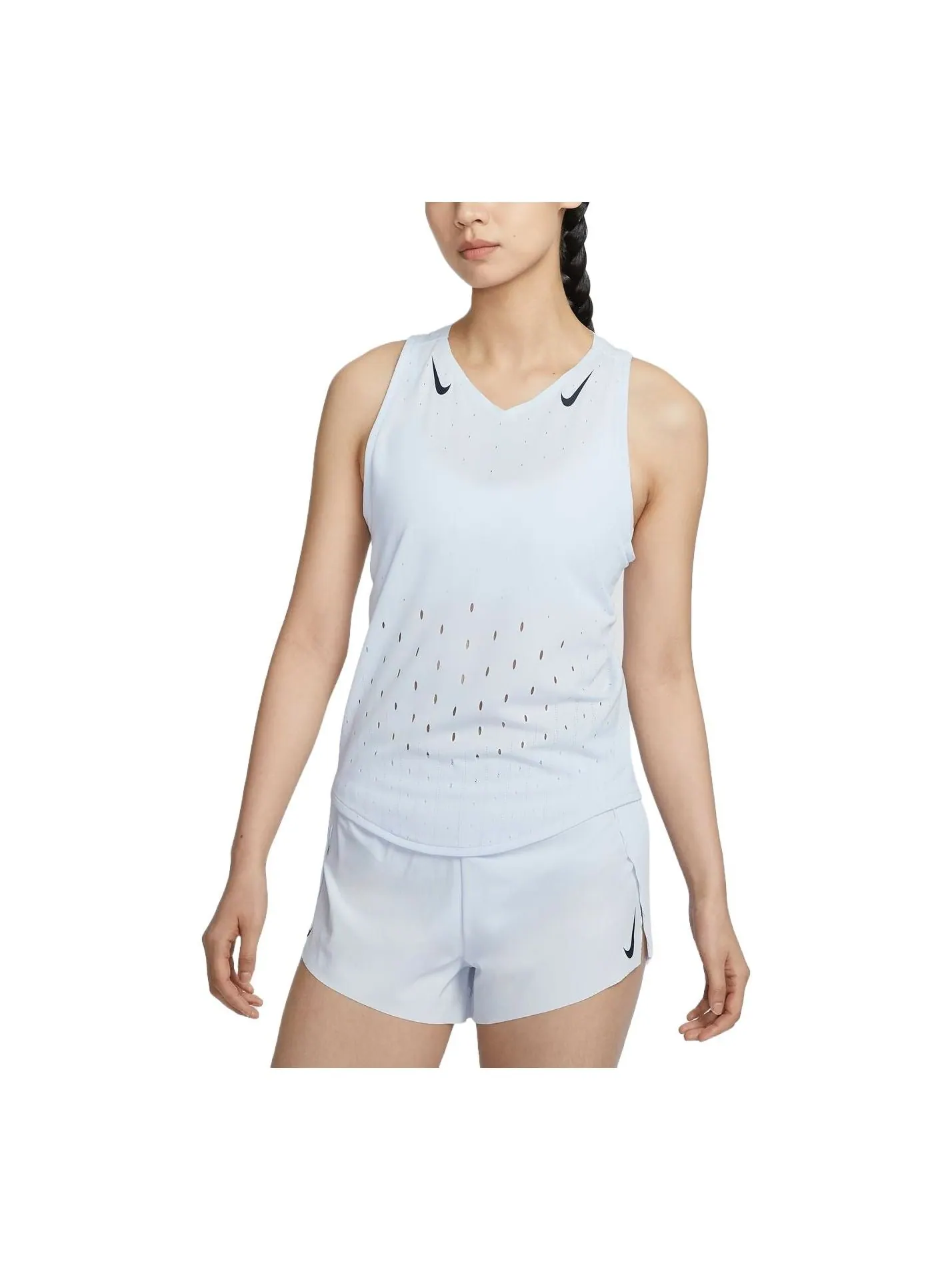 Топ (WMNS) Nike AeroSwift Dri-FIT ADV Running Singlet Asia Sizing 'Football Grey' — изображение 1 из 2, синий