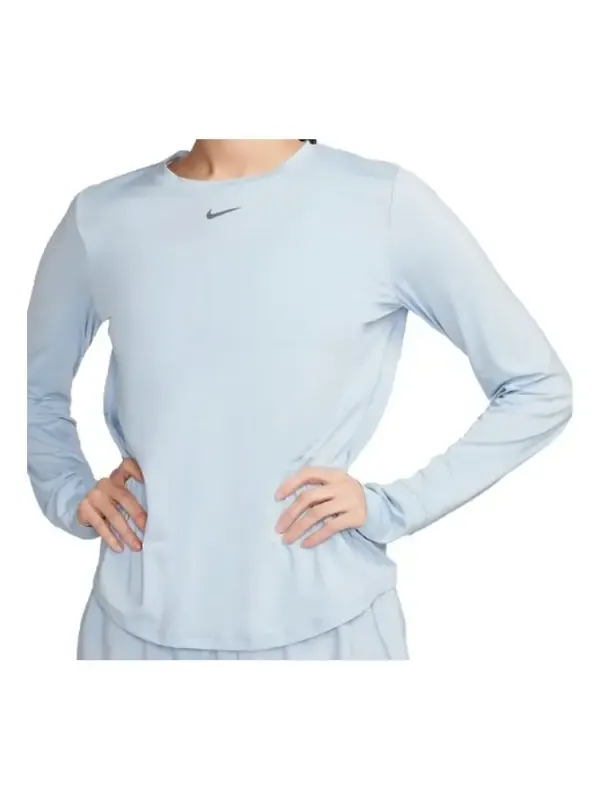 Топы: один классический топ сухого кроя с длинными рукавами Nike — изображение 1 из 1, светлый синий