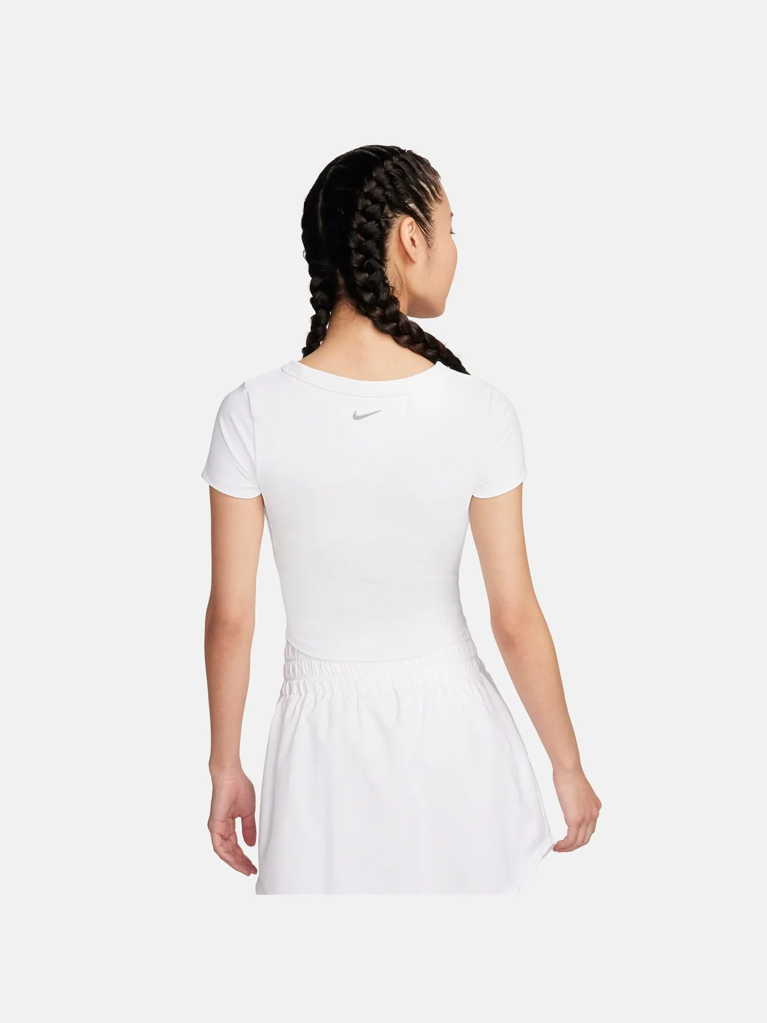 Футболка (WMNS) Nike One Fitted Dri-FIT Cropped T-Shirt Asia Sizing 'White' — изображение 2 из 5, белый