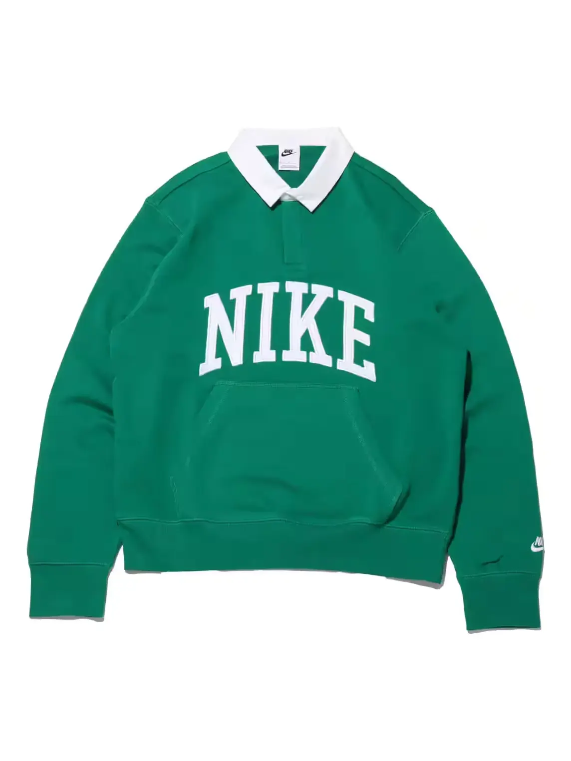 Топ Nike Long-Sleeve Fleece Polo Top 'Green' — изображение 1 из 4, зеленый