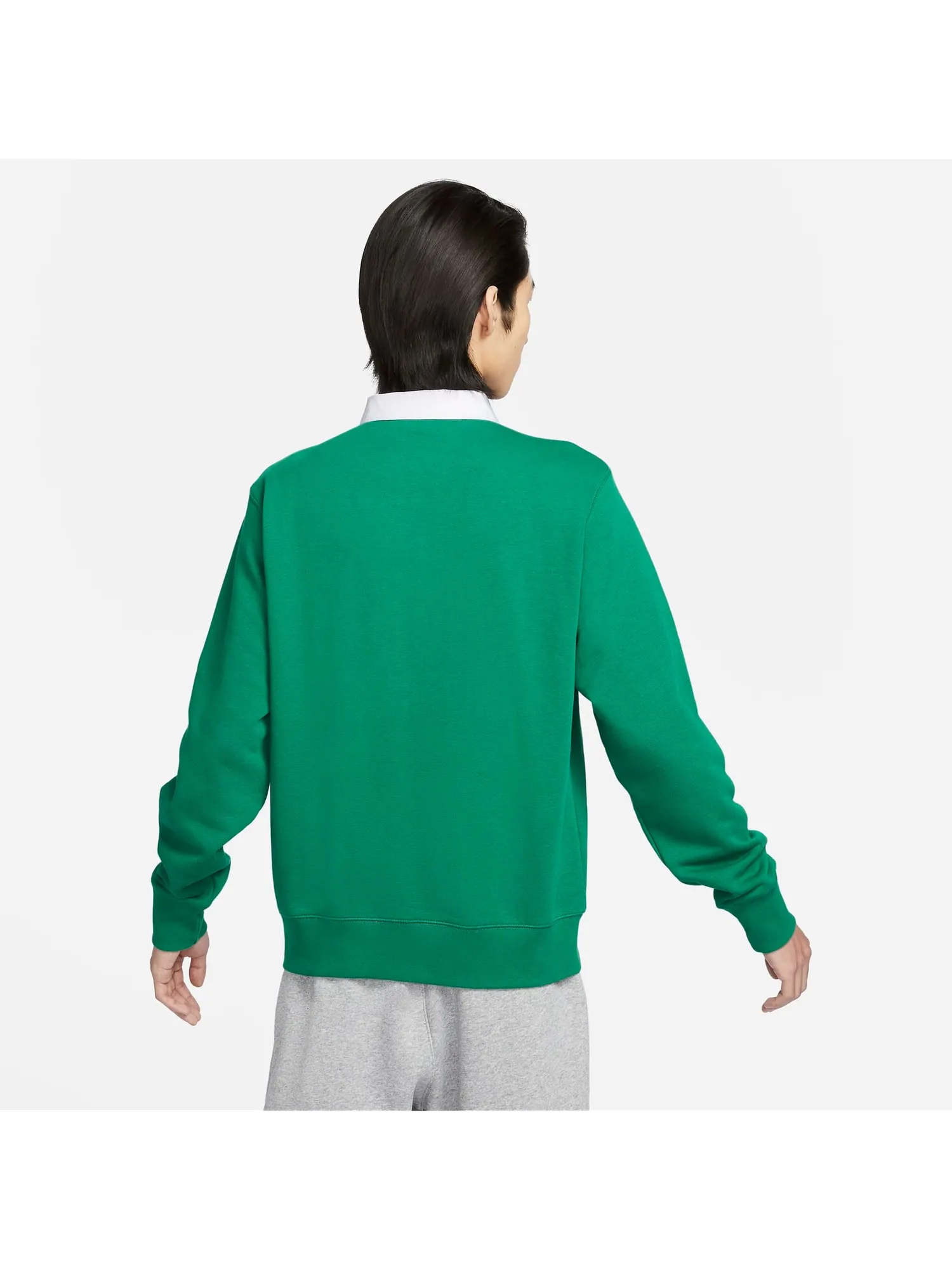 Топ Nike Long-Sleeve Fleece Polo Top 'Green' — изображение 2 из 4, зеленый