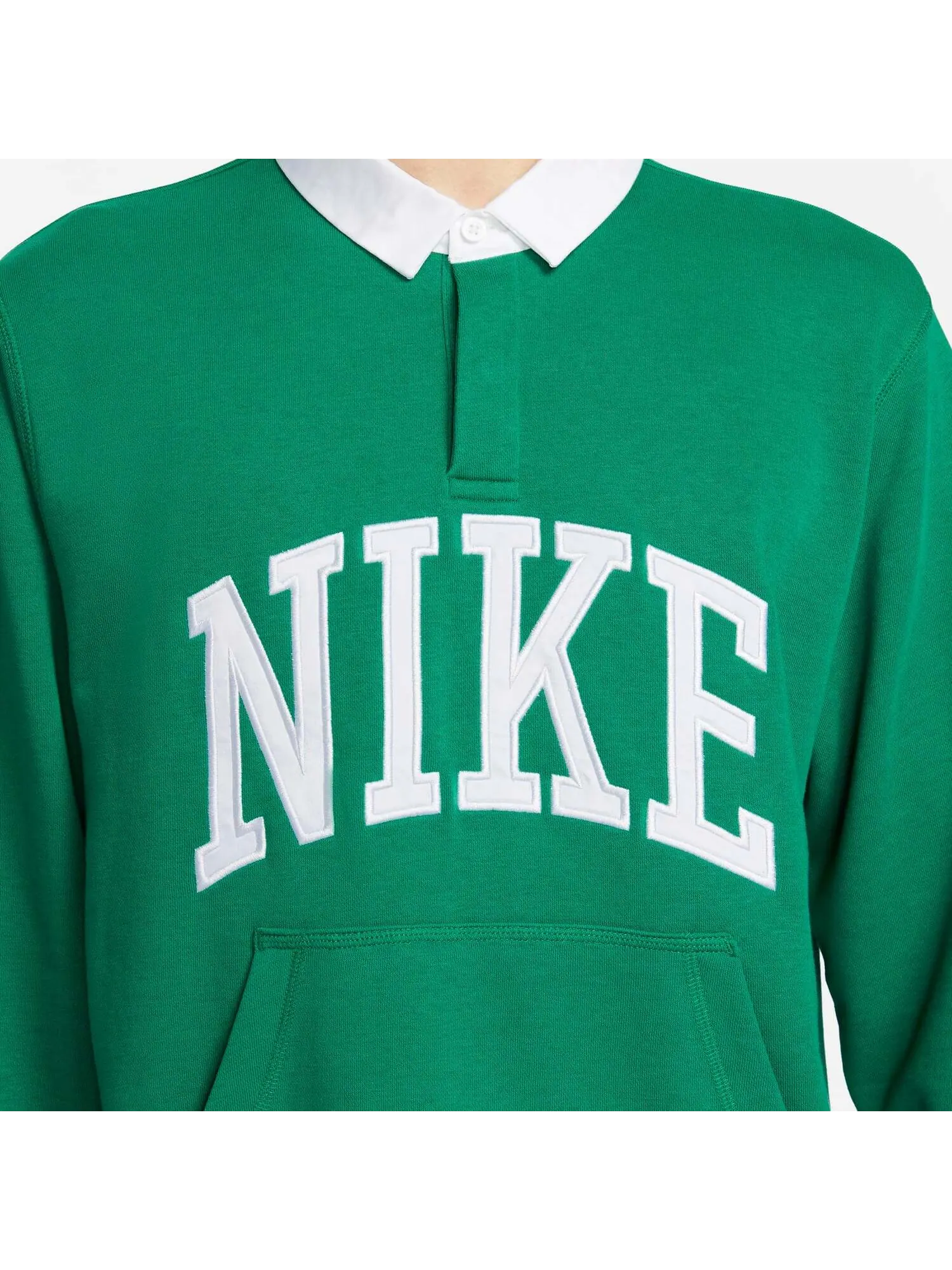 Топ Nike Long-Sleeve Fleece Polo Top 'Green' — изображение 3 из 4, зеленый