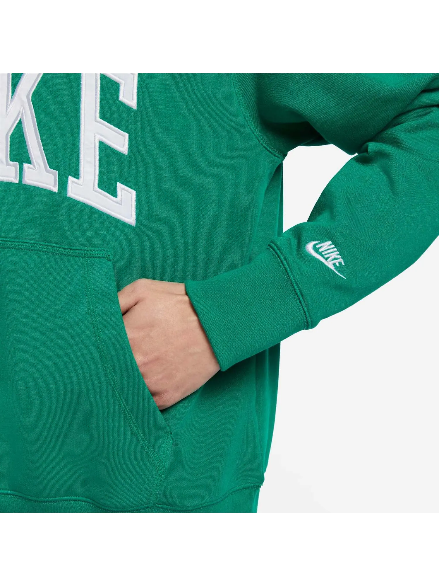 Топ Nike Long-Sleeve Fleece Polo Top 'Green' — изображение 4 из 4, зеленый